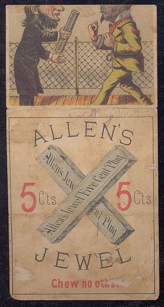1890s Allen's Jewel Five Cent Plug Trade Card